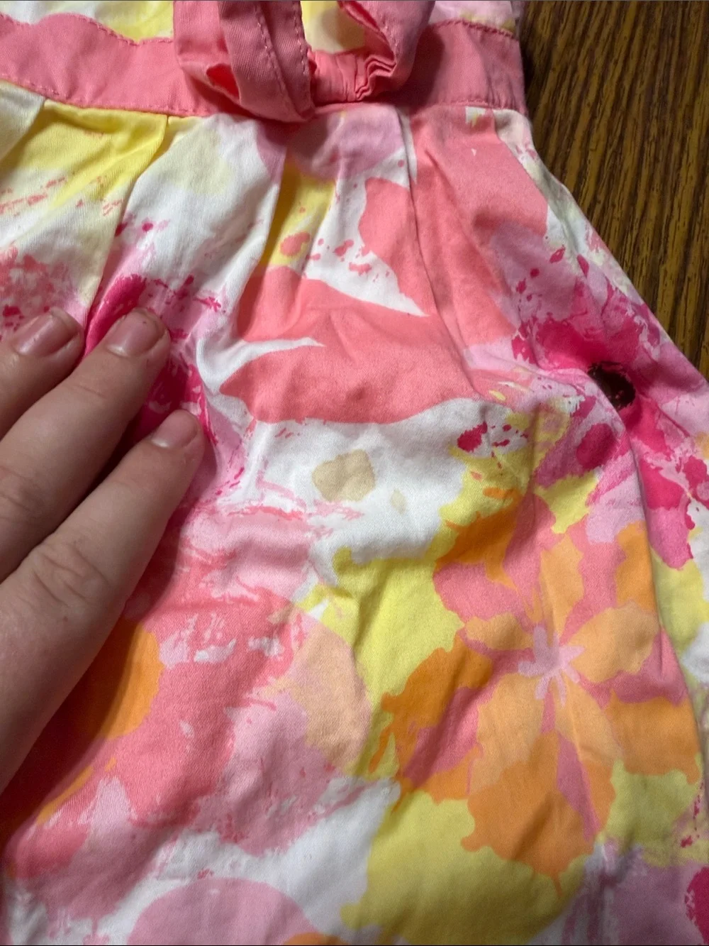 OshKosh B'gosh Pink and Coral Floral Knit Dress Top